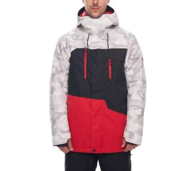 Сноубордическая куртка 686 Geo Insulated White Camo Colorblock